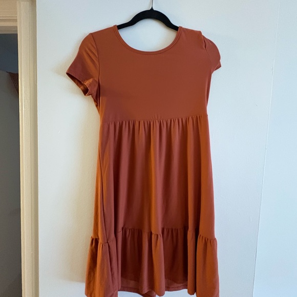 Pink Rose Rust Mini Dress - Picture 1 of 2
